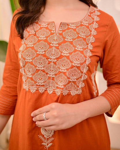 SHAYRA GOLD ORANGE ANARKALI SET