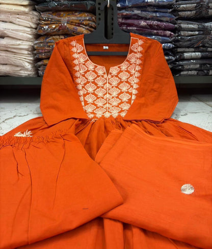 SHAYRA GOLD ORANGE ANARKALI SET