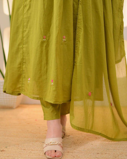 KALYANI OLIVE MEADOWS ANARKALI SET