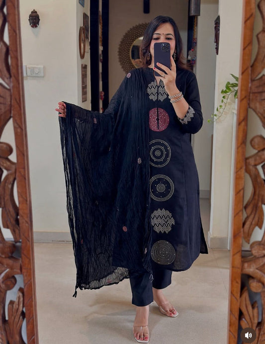 AVNI MIDNIGHT COTTON SUIT SET