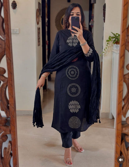 AVNI MIDNIGHT COTTON SUIT SET