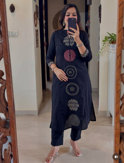 AVNI MIDNIGHT COTTON SUIT SET