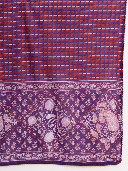 SHEHZADI PURPLE GATHERED ANARKALI SET