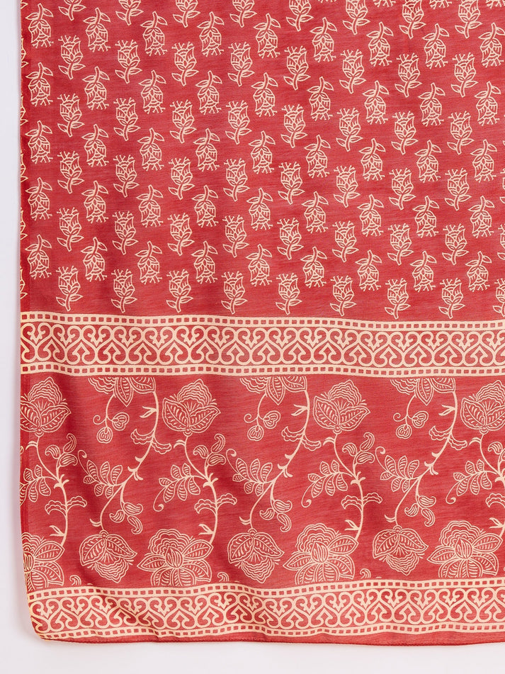 SHEZADI RED GATHERED ANARKALI SET