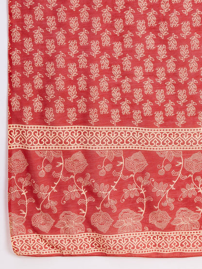 SHEZADI RED GATHERED ANARKALI SET